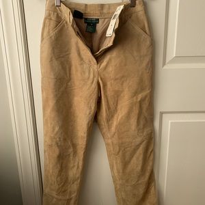 Lauren Ralph Lauren Leather Suede Nude Pants